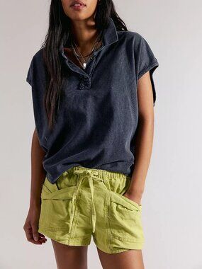 Good Fortune Solid Cotton-Linen Shorts